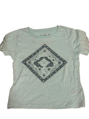Girl's Light Mint Short Sleeve Tee with Bandana Graphic